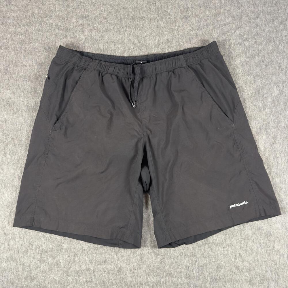Patagonia Shorts Mens Medium Black Athletic 8 Inch Inseam Elastic Waist Pockets